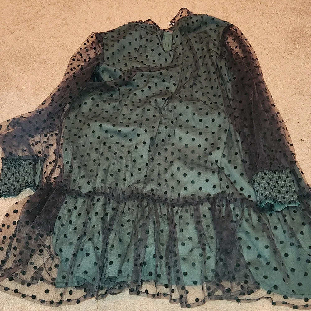 First Kiss Dreaming Dress In Hunter Green - Picture 6 of 7